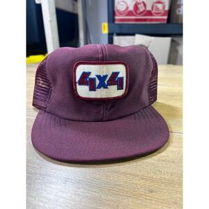 Maroon 4x4 Trucker Hat‎ Mesh Back Adjustable Snapback USA Made vintage